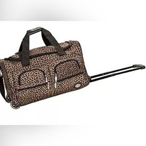 Jio luggage 23 Inch Rolling Duffel Bag Leopard withhbrown